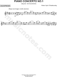 Peter Ilyich Tchaikovsky Piano Concerto No 1 In B Flat Minor Op 23 First Movement Main Theme Sheet Music In D Major Download Print Sku Mn0158172