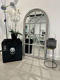 Maybe you would like to learn more about one of these? Wooden Arch Window Style Wall Mirror In Grey