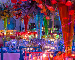 Rainbow Wedding Reception Ideas I Wouldn T Want This But I Found It Original And Fun Rainbow Wedding Theme Rainbow Wedding Wedding Decorations