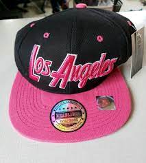 Headlines Snapback Adjustable Hat Black Pink Los Angeles L A New With Stickers Headlines Baseballcap Adjustable Hat Black Pink Pinks Los Angeles