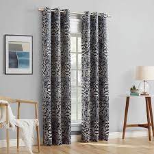 Sun Zero 2 Pack Cora Medallion Jacquard Blackout Grommet Curtain Panel Pair 36 X 63 Ink Navy Walmart Com Grommet Curtains Panel Curtains Curtains