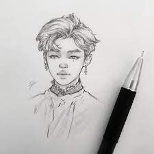 Shooky Dough Who Needs A Consistent Style Anyway Hopefully Hair Tutorial Will Be Up Tomorrow Kpop Drawings Bts Drawings Art