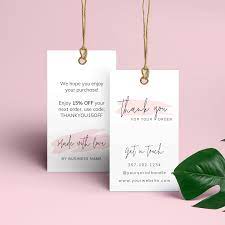 Thank you for your order emails are a great opportunity to incentivize repeat purchases. Swing Tags Thank You Hang Tag Template Editable And Printable Corjl