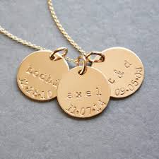 Gold Baby Name Necklace With Birth Date Piccola Jewelry