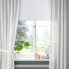 Len Curtains With Tie Backs 1 Pair Dotted White 47x98 Ikea Curtains Curtains Without Sewing Ikea