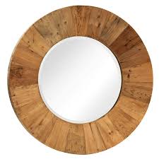 Reclaimed Wood Round Mirror Small Formed Pieces Of Raw Reclaimed Wood Constructed In A Round Con Caved Su Round Wood Mirror Reclaimed Wood Mirror Wood Mirror