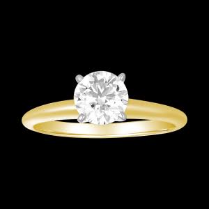 Women's Diamond Ring 14K Yellow Gold Oval Hidden Halo Lab Grown