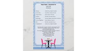 In order to invite or call the guest to any birthday party, these types of templates are mostly used. Tea Party Program Template Zazzle Co Uk