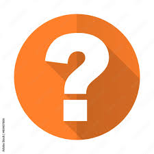 question mark orange flat icon ask sign Stock Illustration