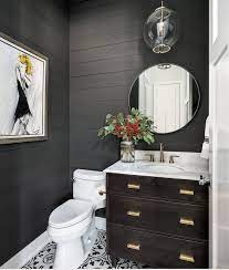 Just because a space is small doesn't mean that dark colors are. Tips For Using Dark Moody Paint Colors Bathroom Wall Colors Powder Room Vanity Bathroom Inspiration