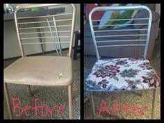 Vintage Hamilton Cosco Metal Folding Chair Re Do Metal Folding Chairs Folding Chair Makeover Vintage Metal Chairs