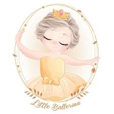 Cute Little Girl Ballerina With Watercolor Illustration In 2020 Little Girl Ballerina Cute Christmas Backgrounds Watercolor Illustration