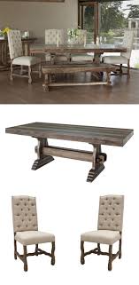 This Dining Set Brings A Rustic Cottage Charm With Its Visible Wood Grain Elegant Curves And Button Tu Furniture Direct Farmhouse Dining Room Table Furniture