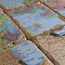 Coasters From The Places You Have Traveled Crafts Map Coasters Crafty Diy