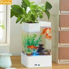 These realistic desk aquarium can be customized as gifts. Usb Acrylic Aquarium Multicolour Fish Tank With Led Light Office Desk Transparen Ebay