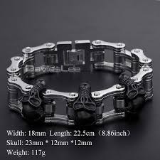 Black And Gold Motorcycle Chain Heavy Boys Mens Chain Skull Black Gold Silver Tone Biker Motorcycle Link 316l Stainless Steel Bracelet Gold Chains For Men Bracelets For Men Chains For Men