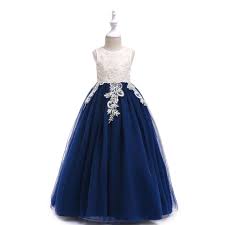 Men's navy blue flap two pockets beach wedding attire suit $149. Long Flower Girls Wedding Dress Elegant Beach Navy Blue Vestido De Festa Longo 4 6 8 10 12 14 Years Old Girls Clothes 184062 Dresses Aliexpress
