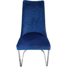 Diamond Sofa Voguedcnv4pk Vogue Dining Chair Tufted Navy Blue Velvet Polished Stainless Set Of 4 Blue Velvet Dining Chairs Chair Chairs For Sale