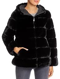 Via Spiga Reversible Hooded Faux Fur Jacket Shopstyle