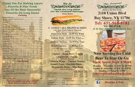 Amore Pizzeria Menu In Bay Shore New York Usa