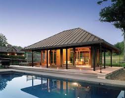 Pool House Metal Roof Modern Pool House Pool Houses Modern Pools
