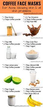 20 Coffee Face Mask Recipes For Acne Glowing Skin And Other Skin Issues Coffee Face Mask Glowing Skin Mask Face Mask Recipe