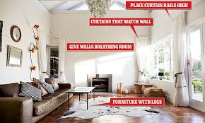 Decorating tips from the professionals on how to make your rooms look as big as possible. The 12 Interior Decorating Tricks That Will Make Your Living Room Look Instantly Larger Daily Mail Online