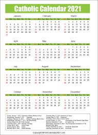 2016 2017 2018 2019 2020 2021. Liturgical Roman Catholic Calendar 2021