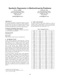 PDF) Symbolic regression in multicollinearity problems