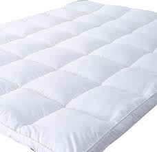 Naluka Mattress Topper Queen Size Down Alternative Overfilled White Pillow Top Mattress Cover Plush Hypoallergeni Mattress Topper Mattress Covers Mattress Pad