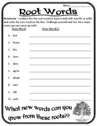Grade 1 vocabulary root words worksheets. Root Words Worksheet Root Words Prefixes And Suffixes Worksheet Roots 3