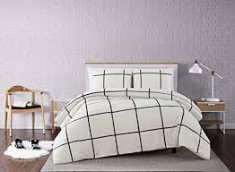 Enjoy effortless style with this comforter set. Truly Soft Everyday Black And White Stripe Comforter Twin Xl Kurt Windowpane Farmhouse Goals