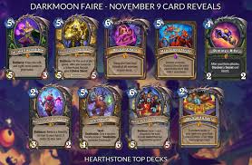 Build new decks from scratch or import existing deck codes, customize them to your heart's delight, then share your decks or copy the code into the game and start playing! Hearthstone Top Decks Here Are All The Madness At The Darkmoon Faire Cards Revealed Today November 9 It Was Quite A Legendary Day For A Full List Of Cards From