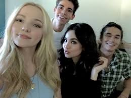 Throwback Dove Cameron, Cameron Boyce, Sofia Carson, and Booboo Stewart  watching the premiere of the first Descendants together in 2015!