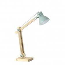 light living bureaulamp ekerd 58x18x55 cm hout naturel met industrieel grijs bureaulamp tafellamp lampen