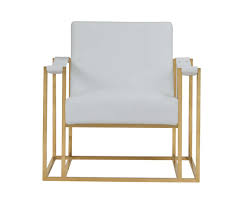 Designed by felipe hidalgo for ellenberger studio. Modrest Larson Modern White Leatherette Gold Accent Chair By Vig Furniture
