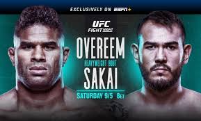 22, 2020) as ufc fight night 168 goes down from inside spark arena in. Ufc Fight Night On Espn Overeem Vs Sakai September 5 Exclusively On Espn Espn Press Room U S
