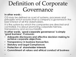 Corporate Governance A Conceptual Framework