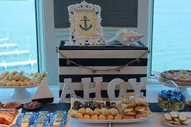 Nautical Themed Baby Shower For Desmond Project Nursery Baby Shower Dessert Table Nautical Baby Shower Baby Shower Themes