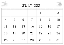 Leap years are used to match the calendar. July 2021 Printable Calendars And Planners Pdf Templates For Goodnotes Notability Remarkable 7calendar
