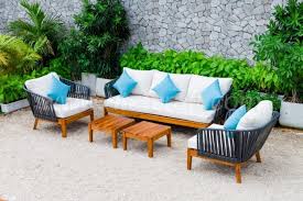 With a comprehensive selection of garden furniture including rattan table sets, compact sets and sofa sets, rattancube sets, circular table sets and much more you're guaranteed to find. Outdoor Garden Sofa Set From Rope And Teak Wood Rasf 111 Style 2