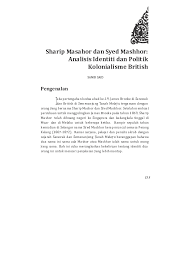 Dwi susanto vol 11, no 2 (2008): Pdf Sharip Masahor Dan Syed Mashhor Analisis Identiti Dan Politik Kolonialisme British Sanib Said Academia Edu