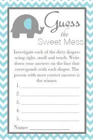 As guests arrive, they are offered food and drinks and they mingle. Elephant Guess The Sweet Mess Game Instant Download Baby Shower Dirty Diaper Game Baby Blue Elephant Editable Games Blue Chevron Game Bs527 Party Favors Games Paper Party Supplies Vadel Com