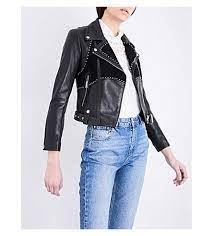 Claudie Pierlot Clyde Studded Leather Jacket Leather Jacket Studded Leather Jacket Jackets