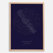 Custom Star Map Star Chart Night Sky Map Constellation Print Wedding Gift Ebay