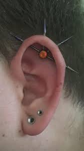 Industrial Strength 4 Point Industrial Pierced By Lysa Taylor At Industrial Tattoo And Piercing Cool Ear Piercings Earings Piercings Ear Piercings Industrial
