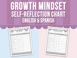 Growth Mindset Self Reflection Chart English Spanish By