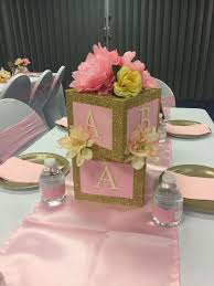 Pink Gold Baby Shower Party Ideas Photo 3 Of 15 Pink Gold Baby Shower Baby Shower Deco Girl Baby Shower Decorations
