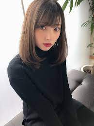 女子アナ風清楚セミディ シナモンブランジュ u 272 maria by afloatのヘアスタイル 髪型 レディース 美人 ヘアスタイル セミディ