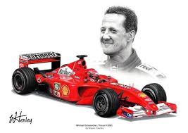 A3 Michael Schumacher Ferrari F2001 Limited Edition Giclee Print Michael Schumacher Ferrari Schumacher